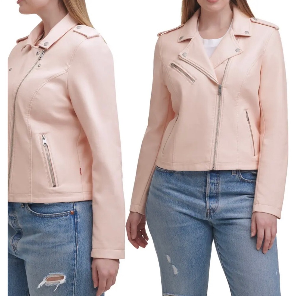 Faux Leather Jacket - light pink. Levi Strauss